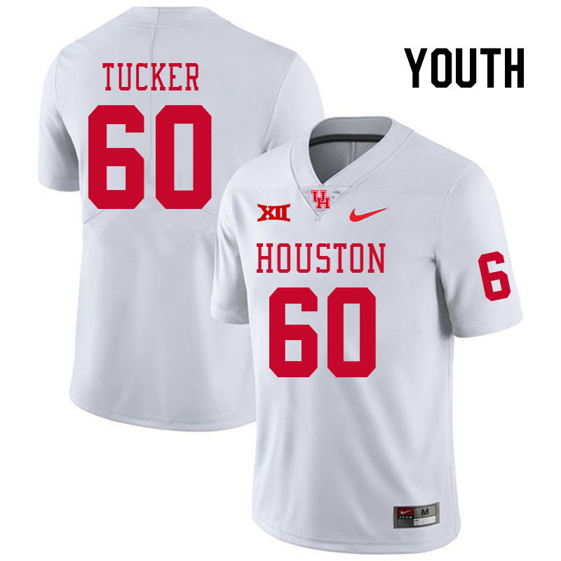 Youth #60 Cross Tucker Houston Cougars College Football Jerseys Stitched Sale-White